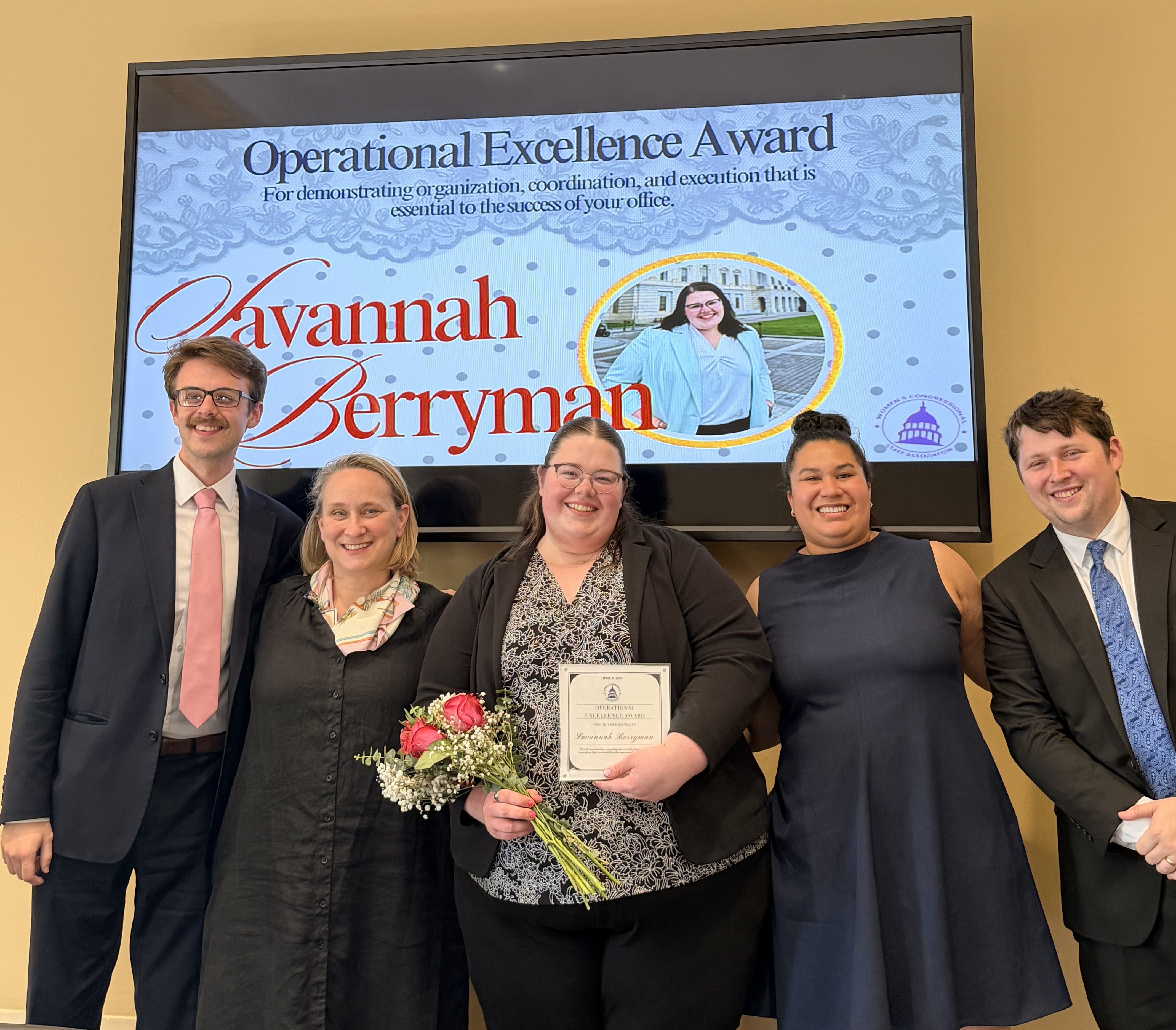 RELEASE: HILL STAFFER AWARDED WCSA OPERATIONAL EXCELLENCE AWARD