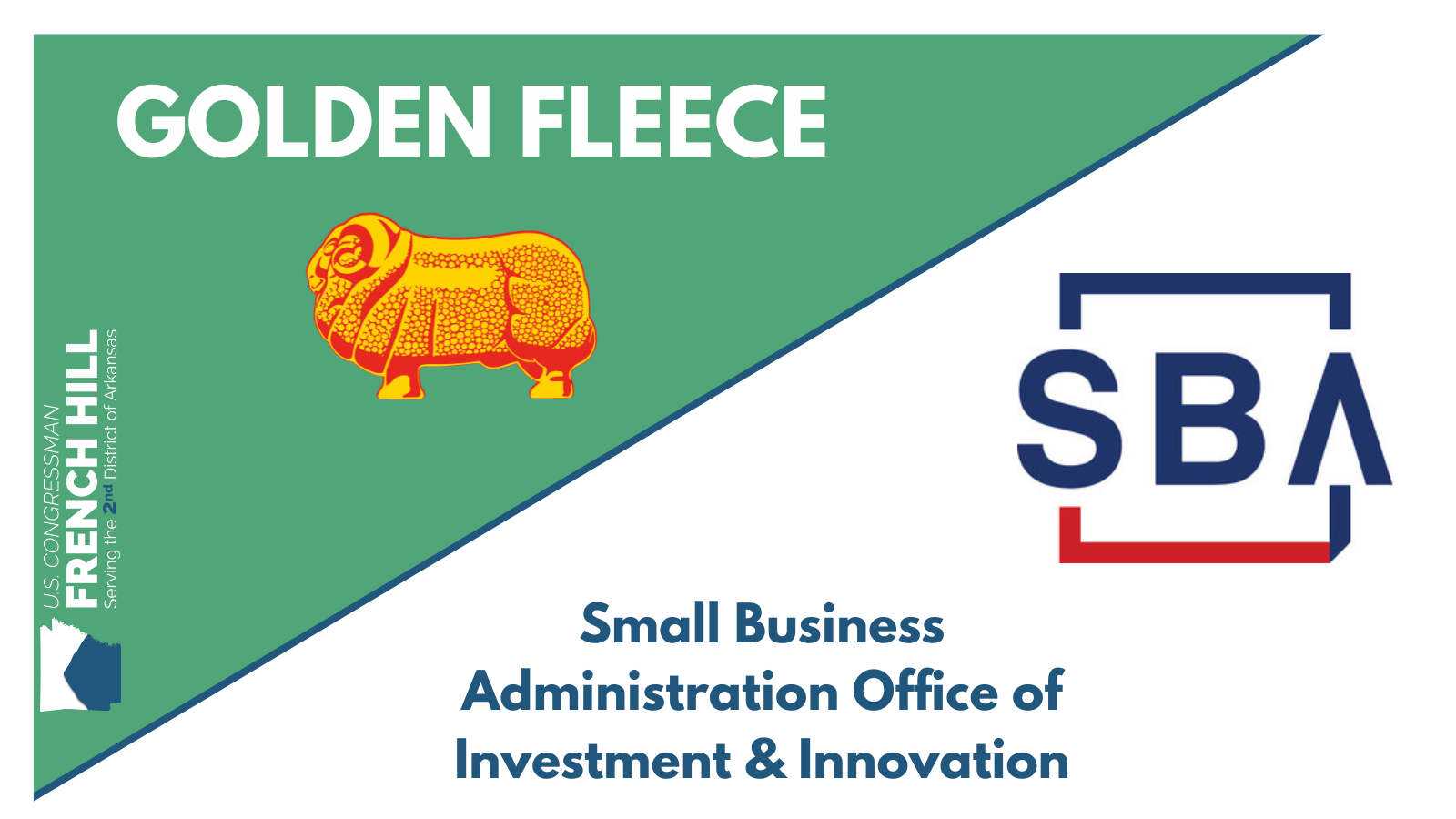 REP. HILL AWARDS GOLDEN FLEECE TO SBA INNOVATION OFFICE FOR ENABLING SBIR MILLS